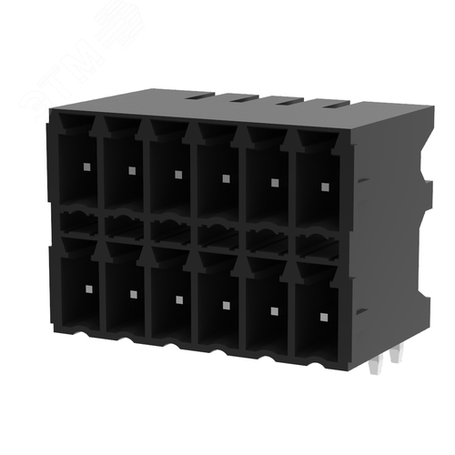 Изображение товара Клеммник на плату 3.81мм,18 контактов (под пайку) черный (шт)