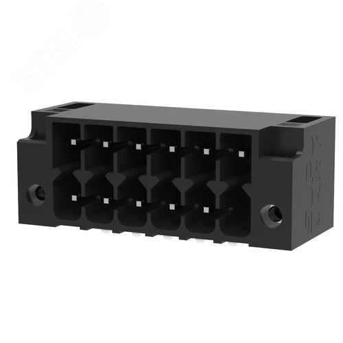Изображение товара Клеммник на плату 3.5мм,08 контактов с фланцевым креплением(под пайку) черный (шт)
