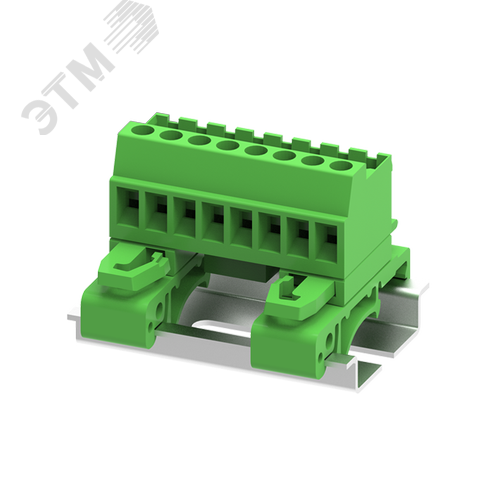 Изображение товара Клеммник винтовой на плату 5.08мм,10 контактов, DIN рейка 35 (шт)