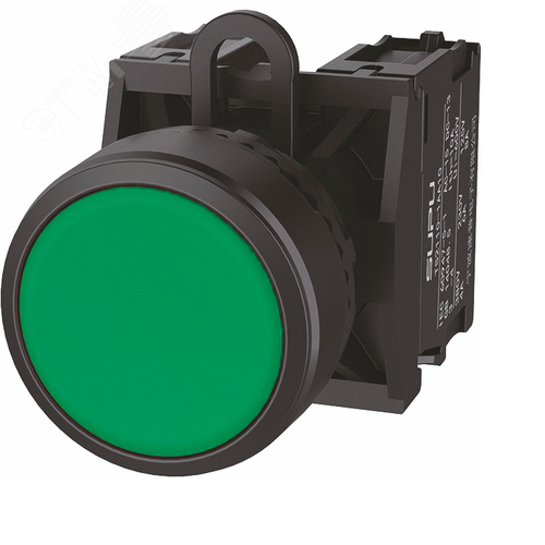 Изображение товара Головка кнопки TS2, плоская, с фиксацией, зел (шт)