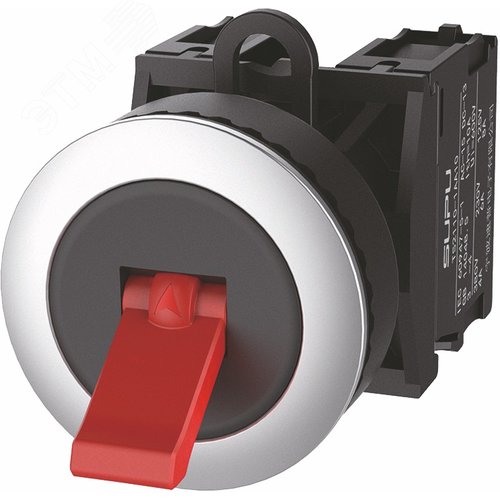 Изображение товара Головка тумблера TS2 утопленный с металлическим кольцом, игновен.действия, крас (шт)