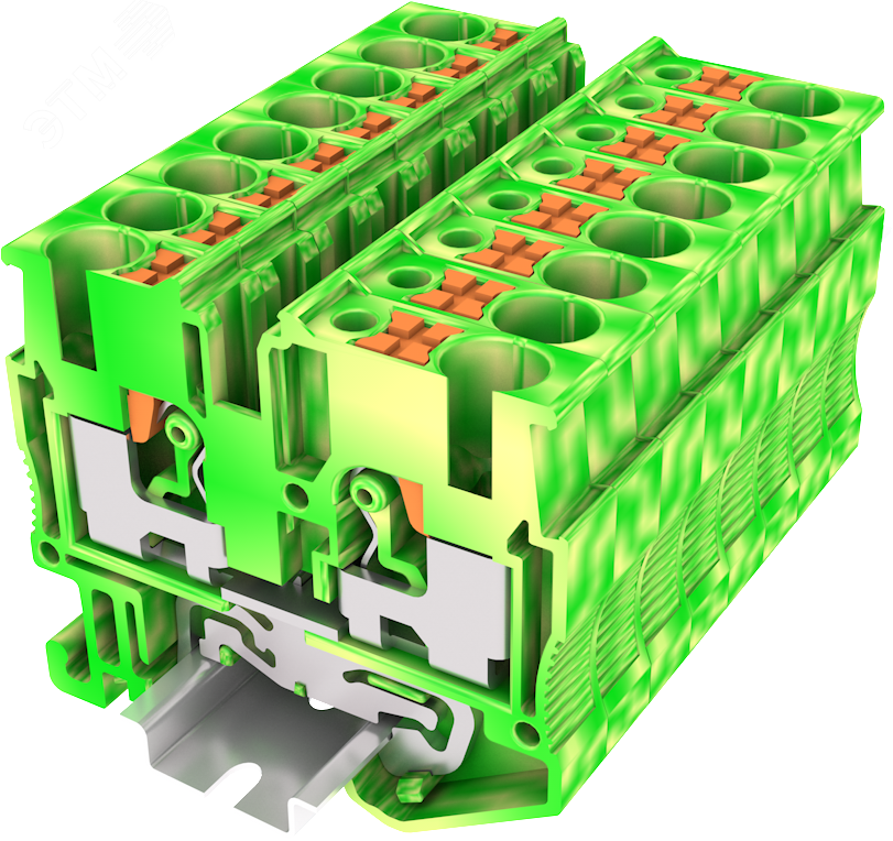 Изображение товара Клемма мини TP 1-1 проходная земля Push-in 2,5 мм кв желто-зеленая серия TP