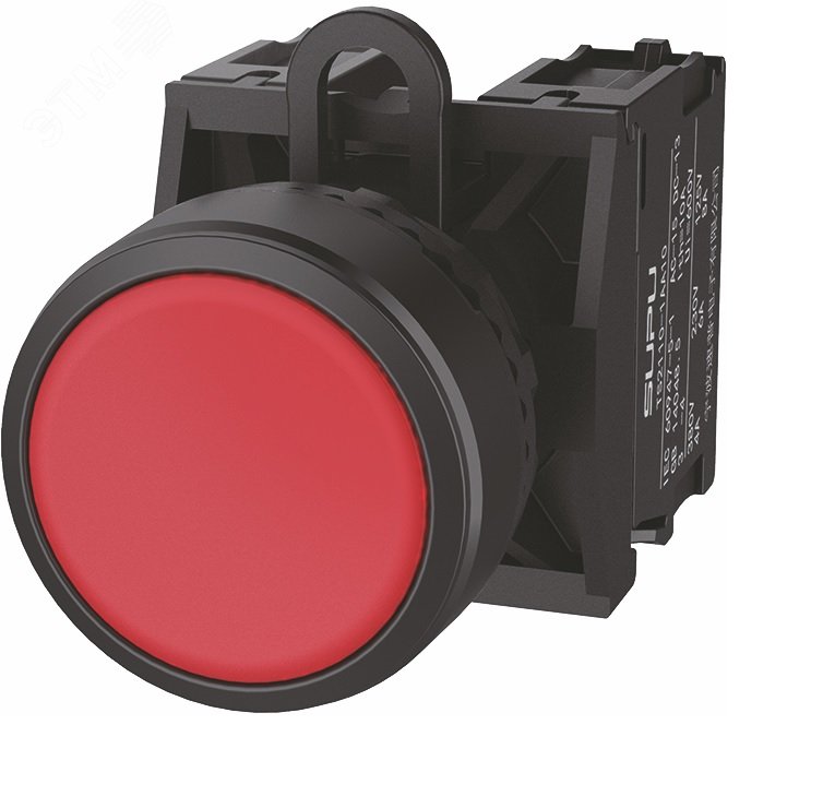 Изображение товара Кнопка SUPU TS2010-0AM10 TS2 плоская 22 мм красный толкатель без фиксации