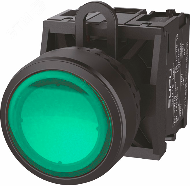Изображение товара Кнопка TS2 SUPU TS2011-0AL20 с подсветкой, IP67, Ø22 мм, зеленая