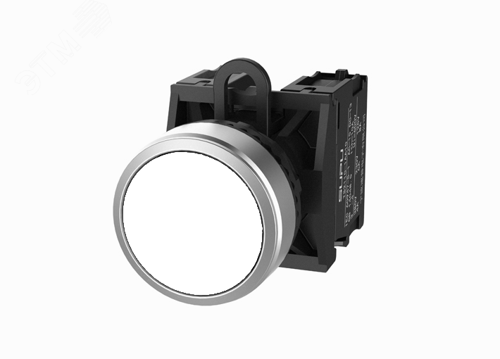 Изображение товара Головка кнопки TS2, плоская с метал. кольцом, с фиксацией, бел (шт)