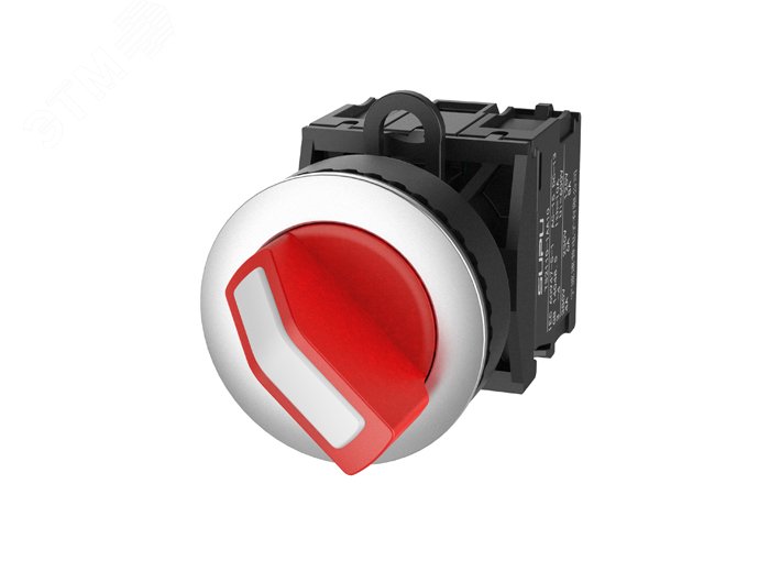 Изображение товара Головка переключателя TS2, утопленный длинная ручка с металлическим кольцом, 2-х позиционная, самовозврат, крас (шт)