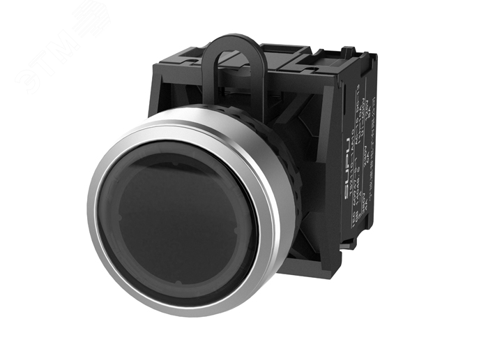 Изображение товара Головка кнопки TS2, плоская с металлическим кольцом с подсветкой, без фиксации, бел (шт)