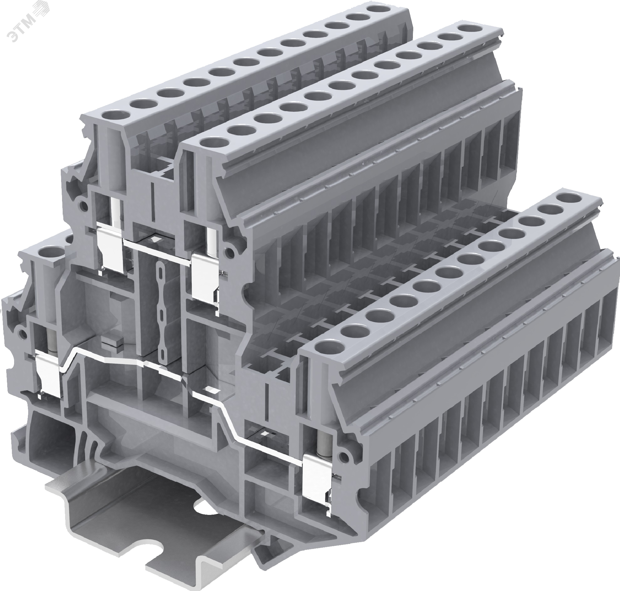 Изображение товара Клемма TU 2-уровневая винтовая с сечением 4 мм кв. серого цвета SUPU