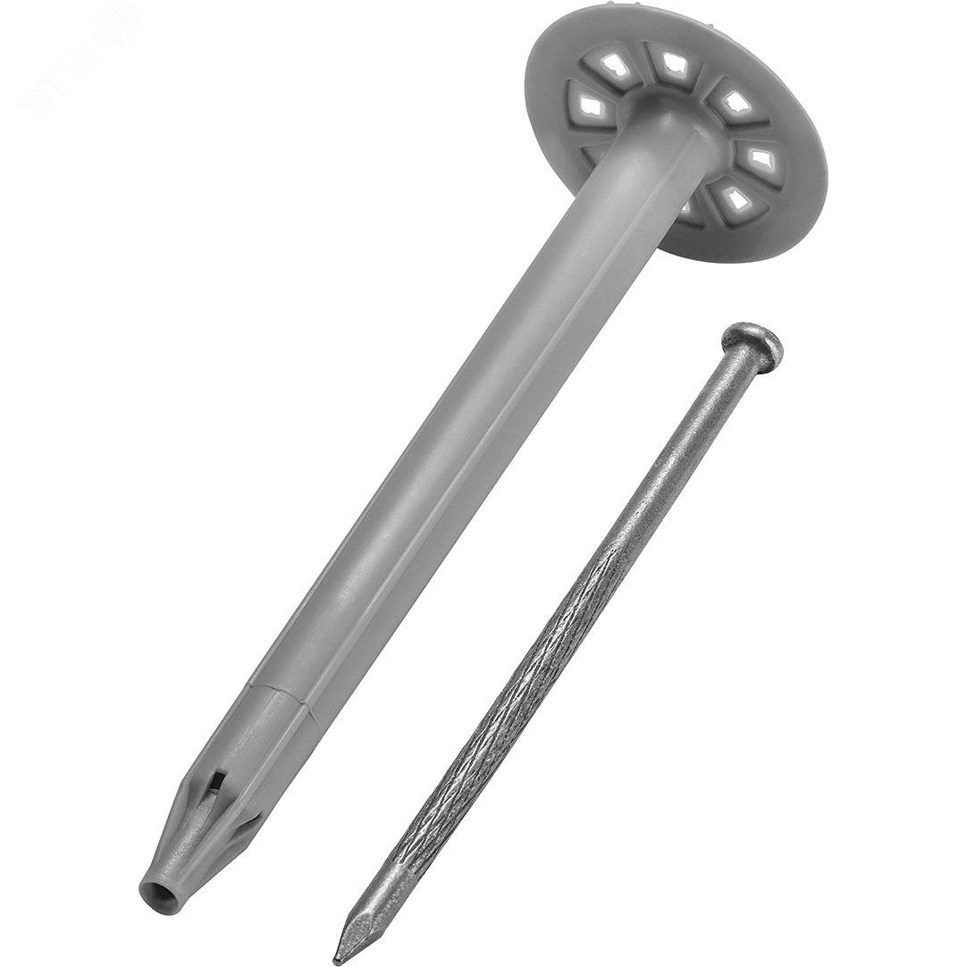 Изображение товара Тарельчатый дюбель с гвоздем для пеноблоков 200 мм - упаковка 50 шт