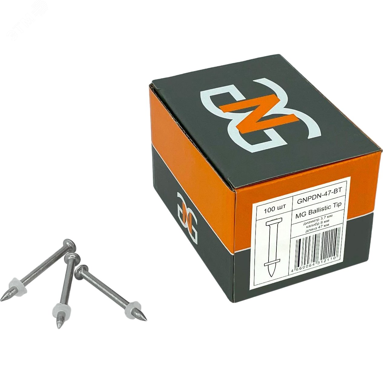 Изображение товара Дюбель-гвоздь для монтажного пистолета по бетону 47 мм 100 шт GNG