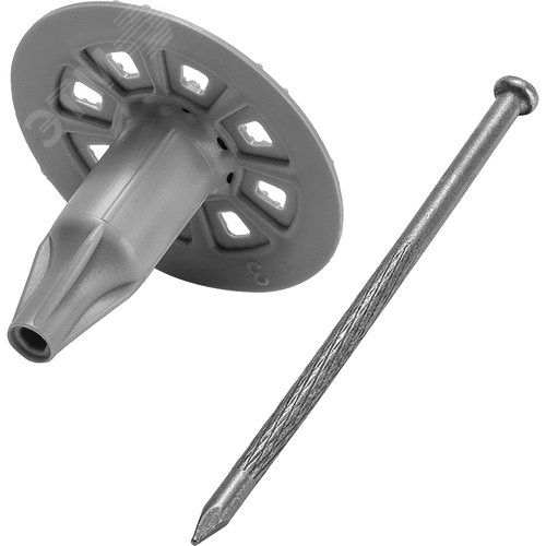 Изображение товара Тарельчатый дюбель с гвоздем для монтажного пистолета по пеноблокам 50-6-LIP упаковка 100 шт (5 упак./кор.) (упак)