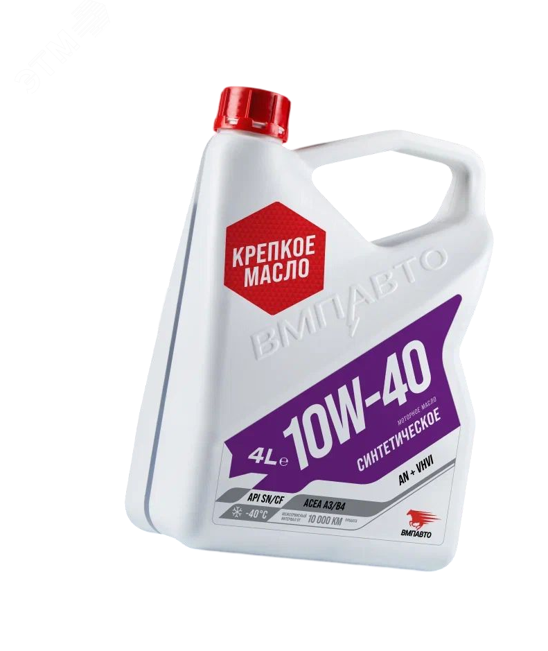 Изображение товара Моторное синтетическое масло ВМПАВТО 3-SN 10w40, 4 л, защита двигателя