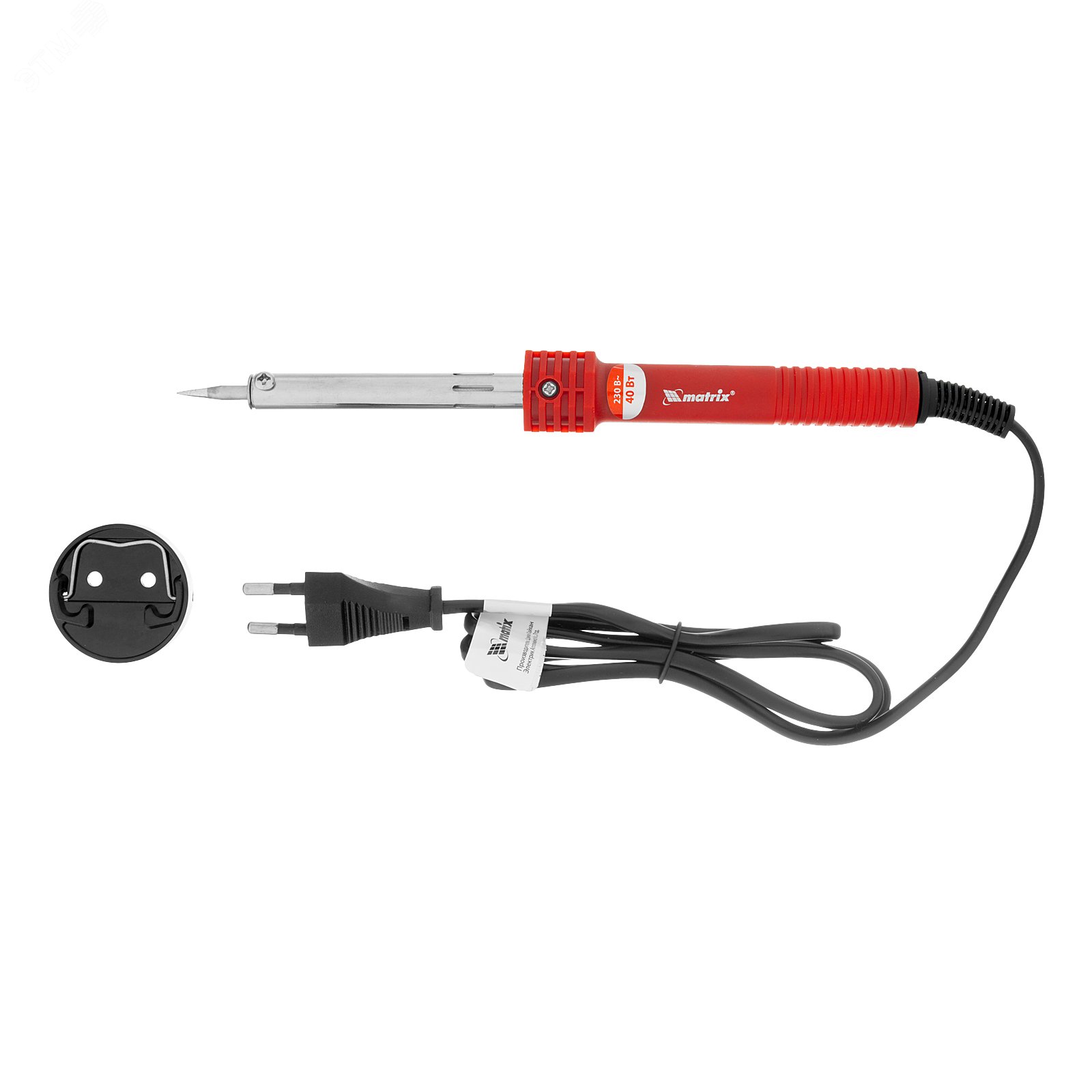 Изображение товара Паяльник, пластиковая рукоятка,медный наконечник с долговечным защитным покрытием, 40W (шт)