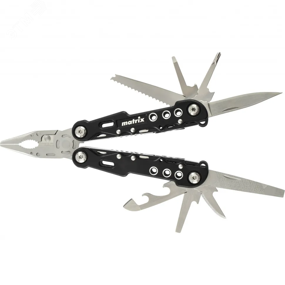 Изображение товара Мультитул Matrix 17622 с 13 функциями и авторазжимом 165 мм в чехле