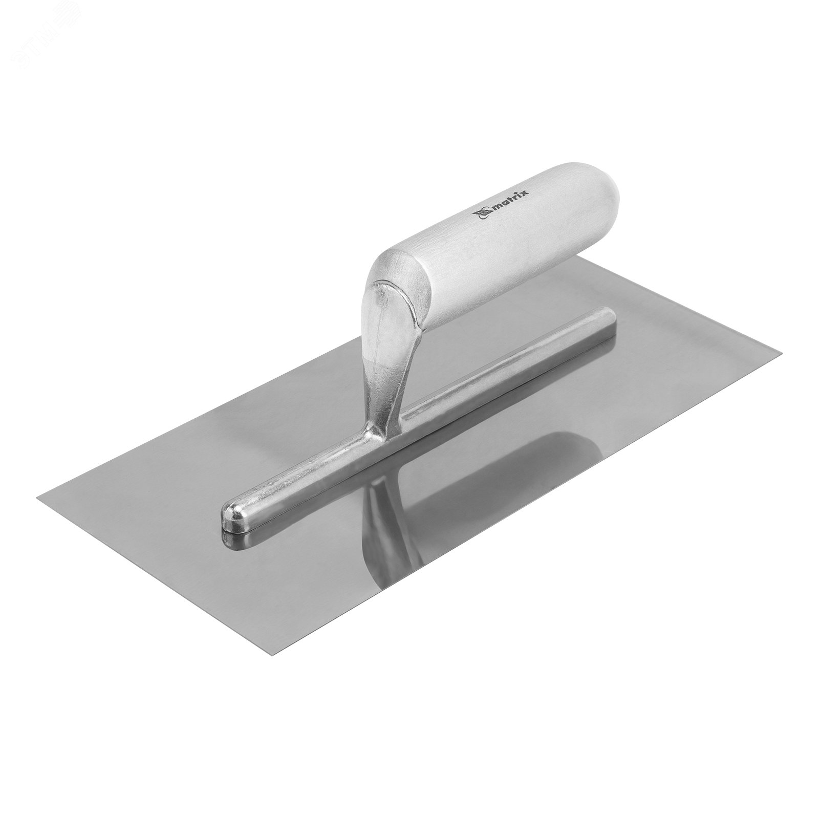 Изображение товара Стальная гладилка 280х130 мм зеркальная полировка деревянная ручка