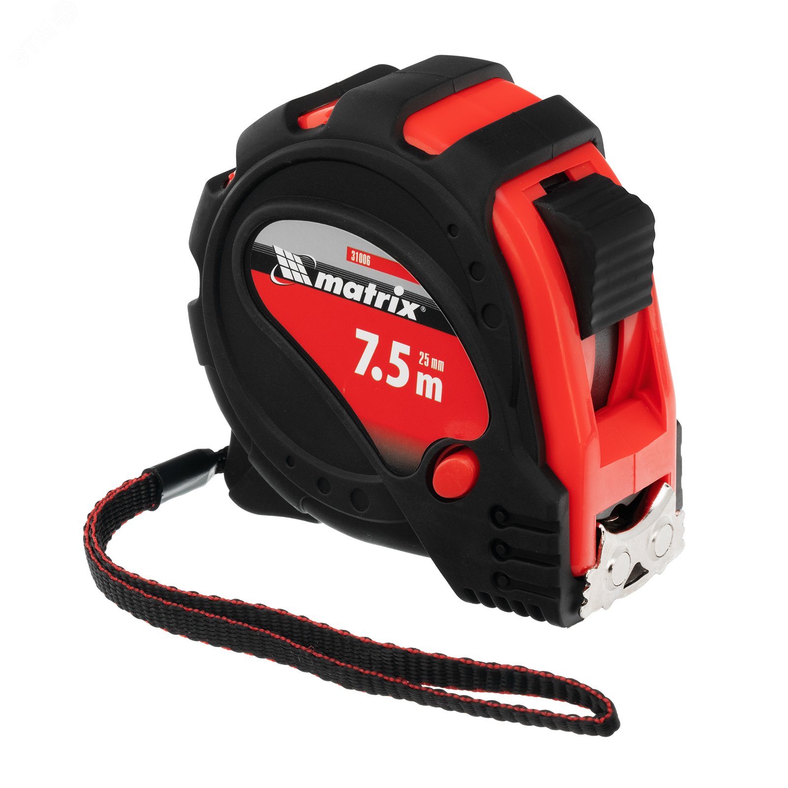 Изображение товара Рулетка Status magnet 3 fixations, 7,5 м х 25 мм, обрезиненный корпус, зацеп с магнитом (шт)