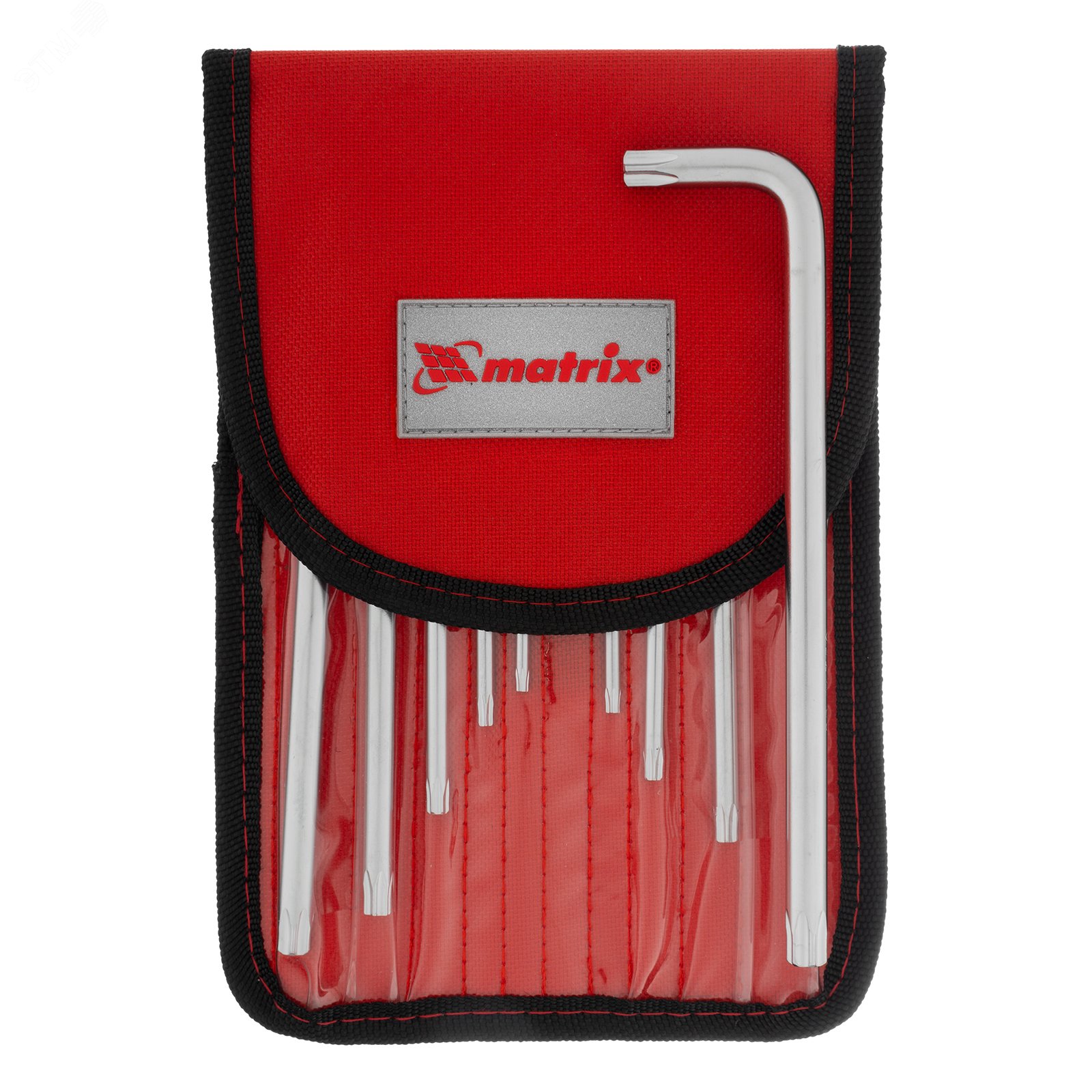 Изображение товара Набор ключей имбусовых TORX-TORX Tampered, 9 шт., T10-T50, CrV, удлиненные, сатин., чехол (шт)