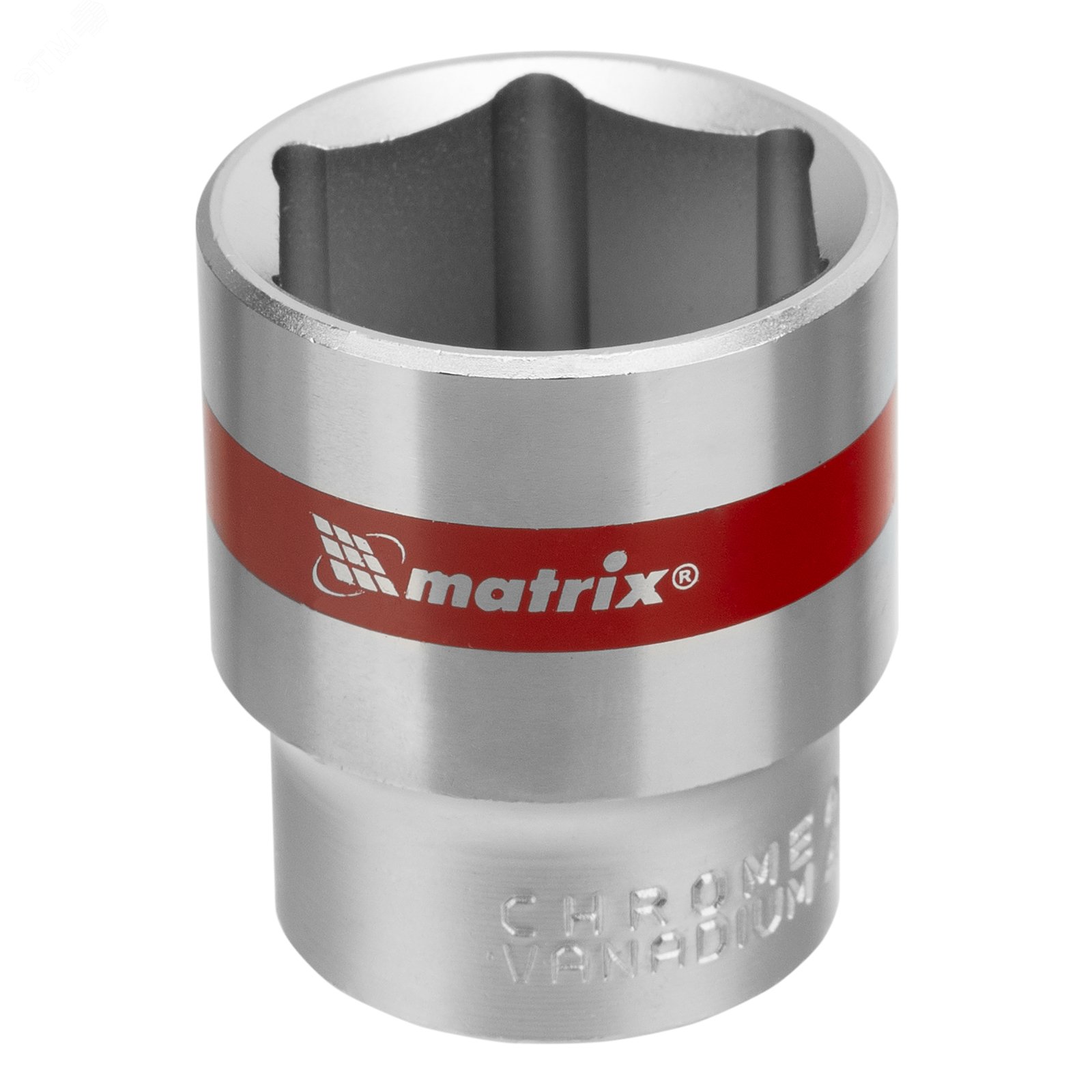 Изображение товара Головка торцевая 27 мм, 6-гранная, CrV, под квадрат 1/2 дюйма, хромированная