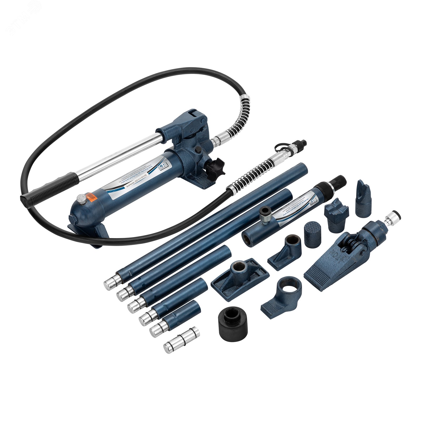 Изображение товара Растяжка гидравлическая, 4 т, набор из 17 предметов, 7 сменных насадок, в пласт. кейсе (шт)