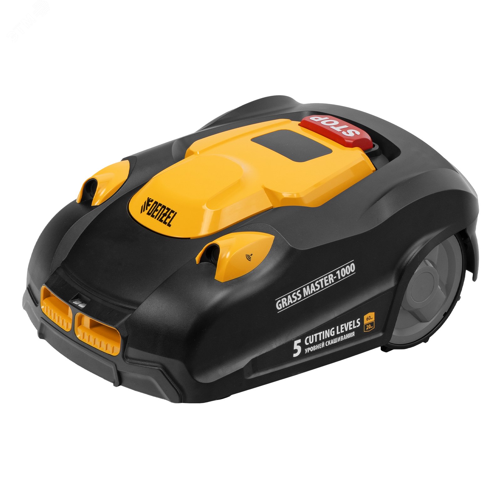 Изображение товара Робот-газонокосилка Grass Master 1000, ультразвуковой датчик, 3 Ач, LCD дисплей, Wi-Fi (пар)