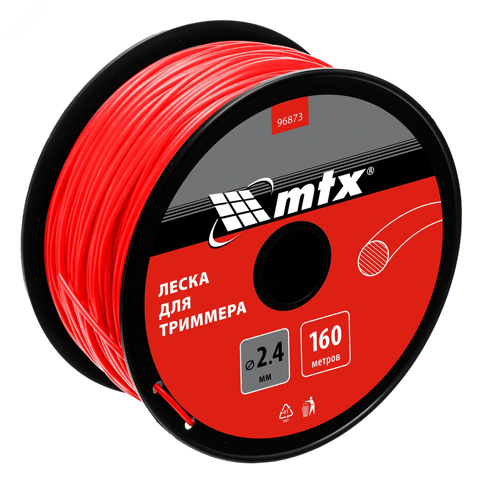 Изображение товара Леска для триммера MTX 96873 круглая 2 4 мм 160 м на катушке