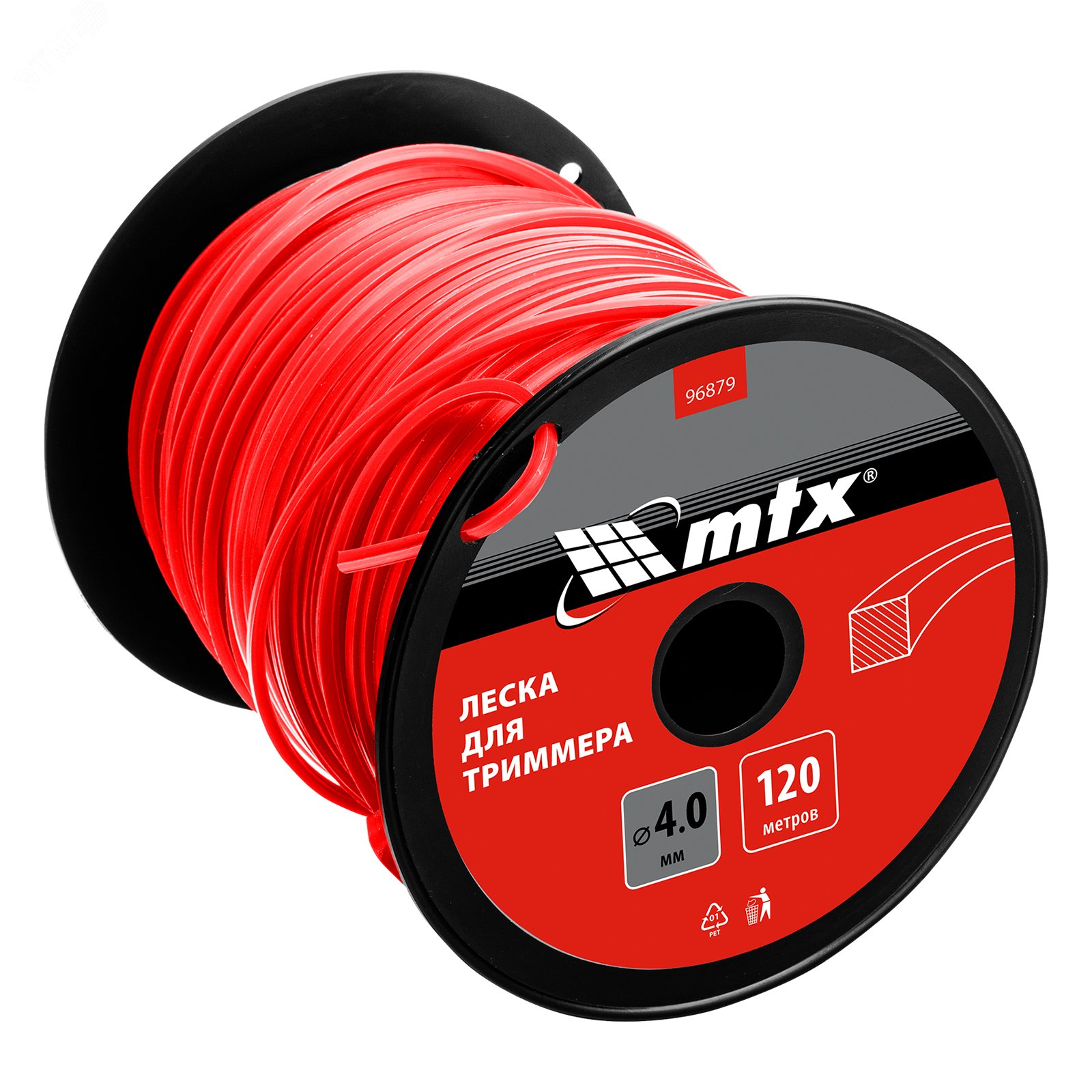Изображение товара Леска для триммера квадрат 4,0 мм х 120 м, на катушке (шт)