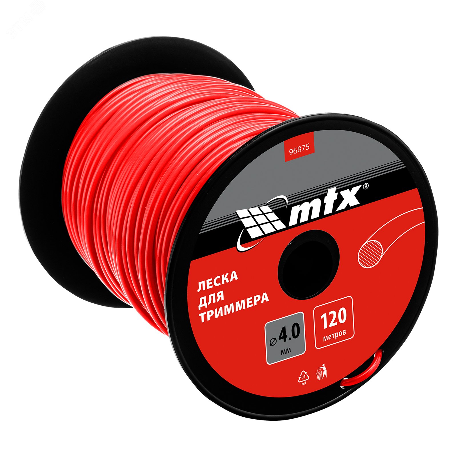 Изображение товара Леска для триммера круглая 4,0 мм х 120 м, на катушке (шт)