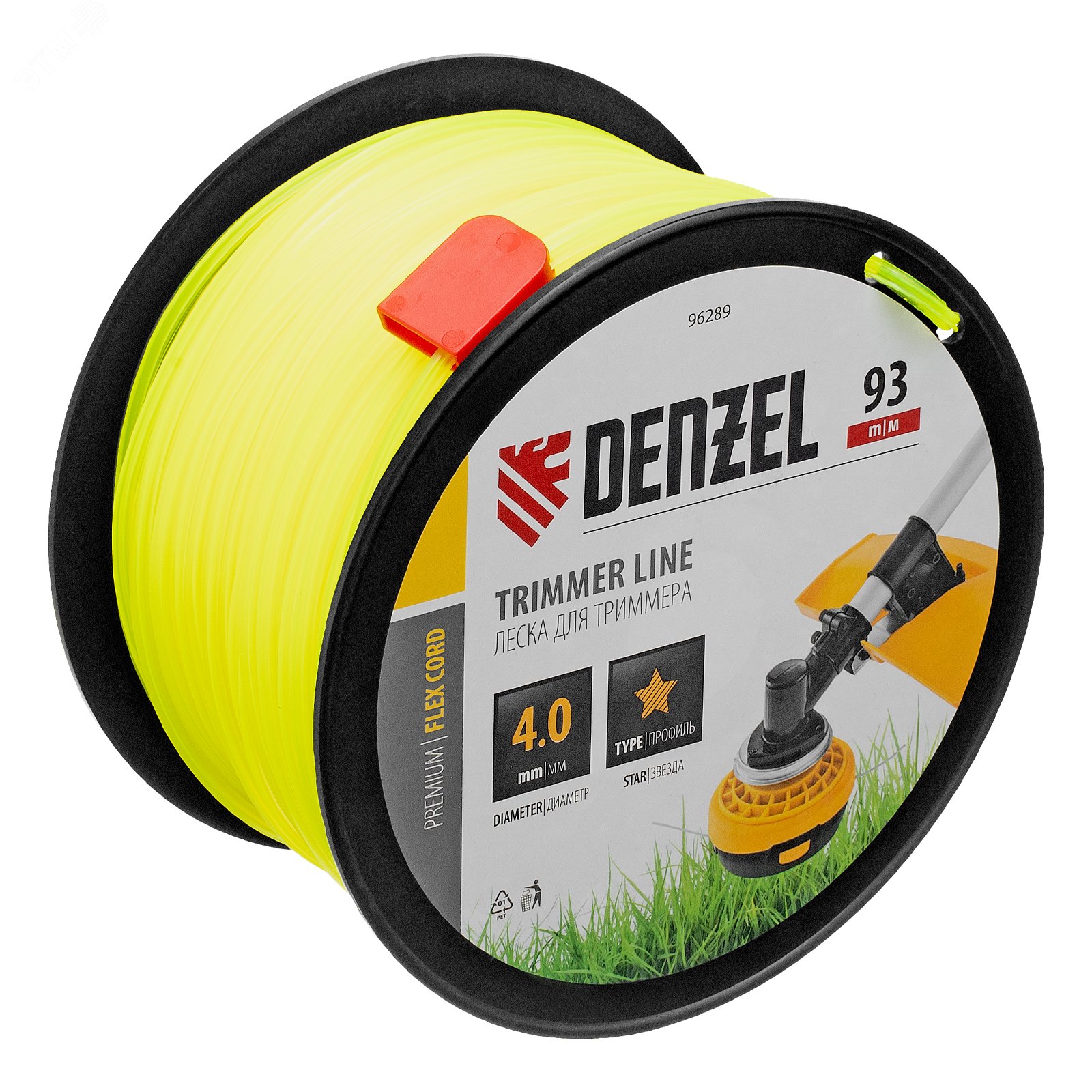 Изображение товара Леска для триммера звезда, 4,0мм х 93м, на DIN катушке FLEX CORD (шт)