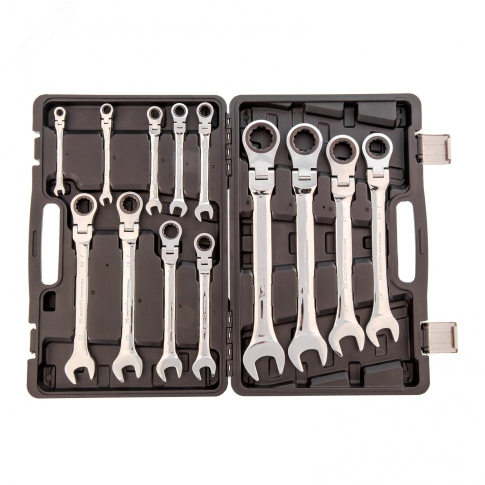 Изображение товара Набор ключей комбинированных трещоточных шарнирных 8-32 мм 13 шт Matrix