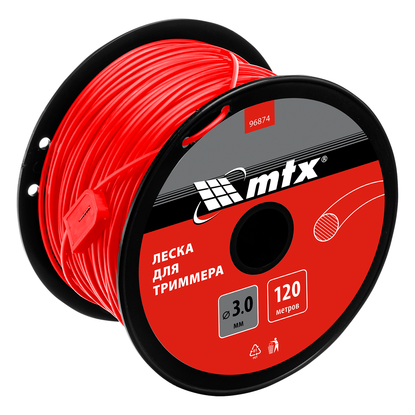 Леска для триммера круглая 3,0 мм х 120 м, на катушке