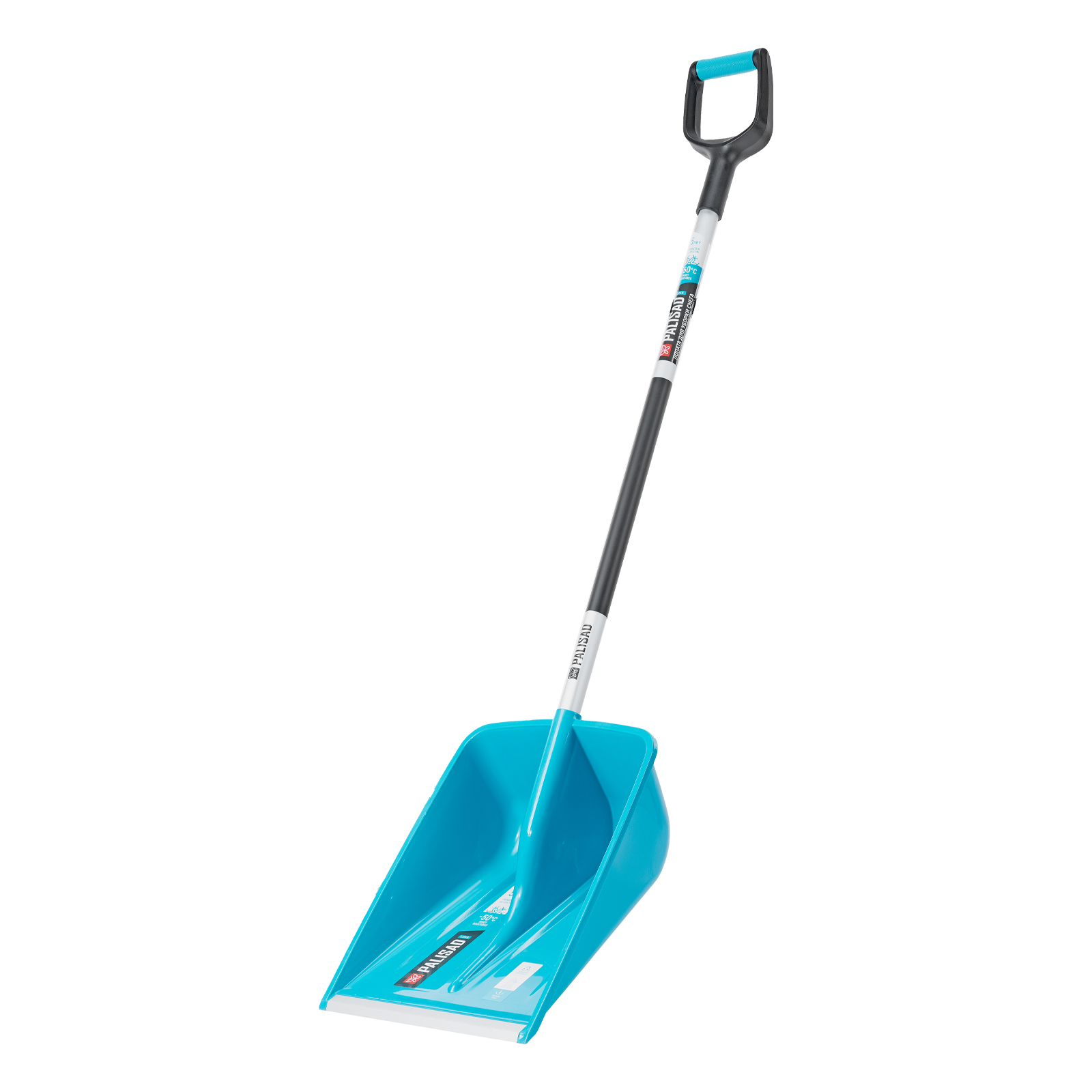 Лопата для уборки снега,полипропилен,365х460х1500мм,алюминиевый черенок,ПВХ накладка, LUXE