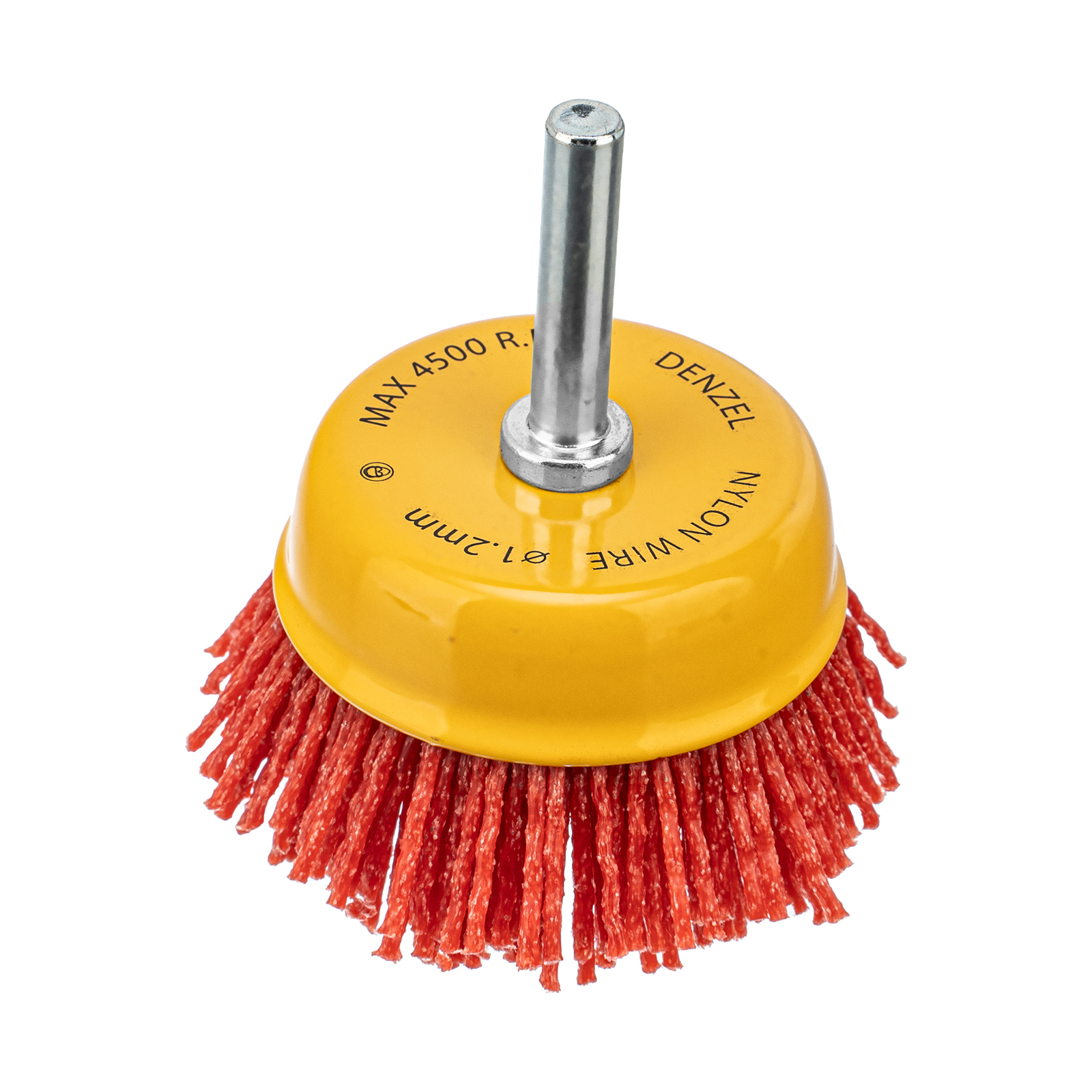 Щетка для дрели, 65 мм, Чашка, со шпилькой, нейлоновая щетина