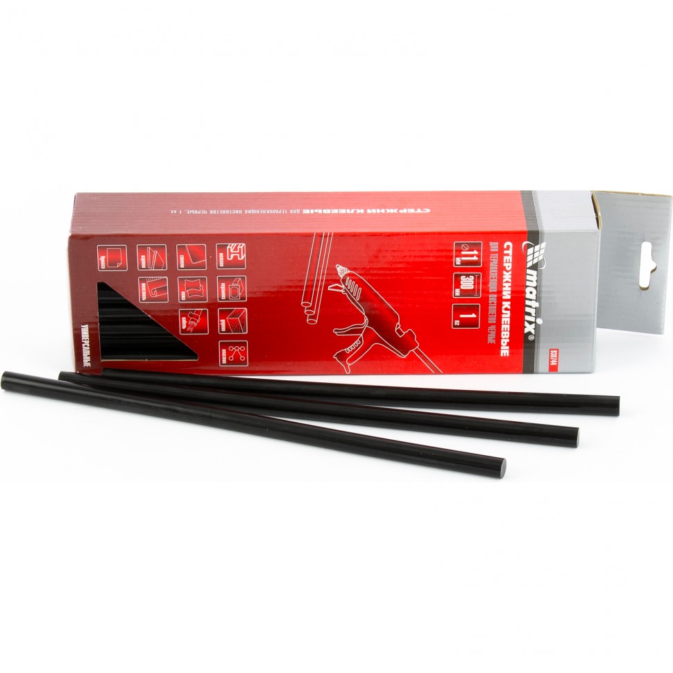 Стержни клеевые, 11 x 300 мм, черные, 34 шт.