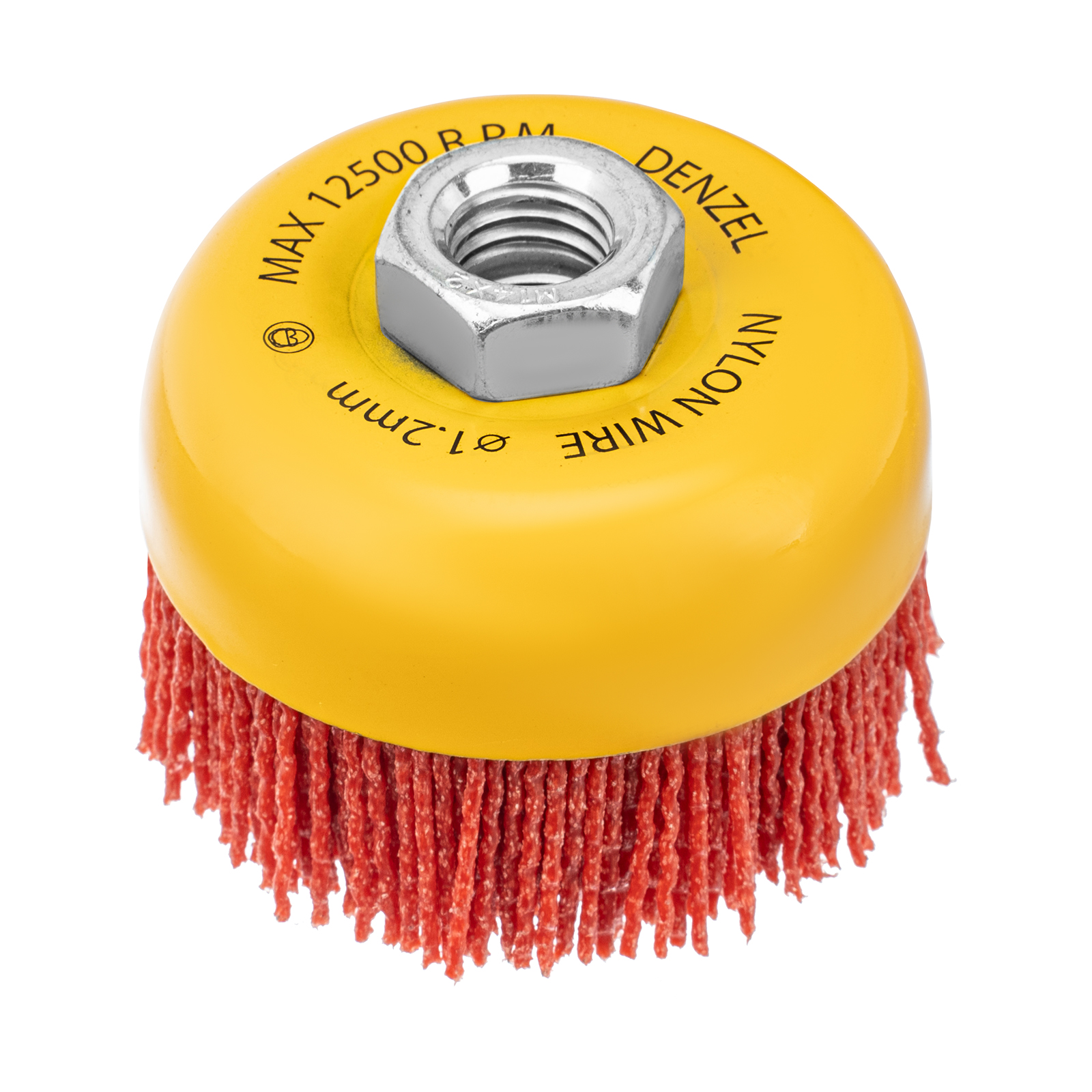 Щетка для УШМ, 75 мм, Чашка, нейлоновая щетина, М14