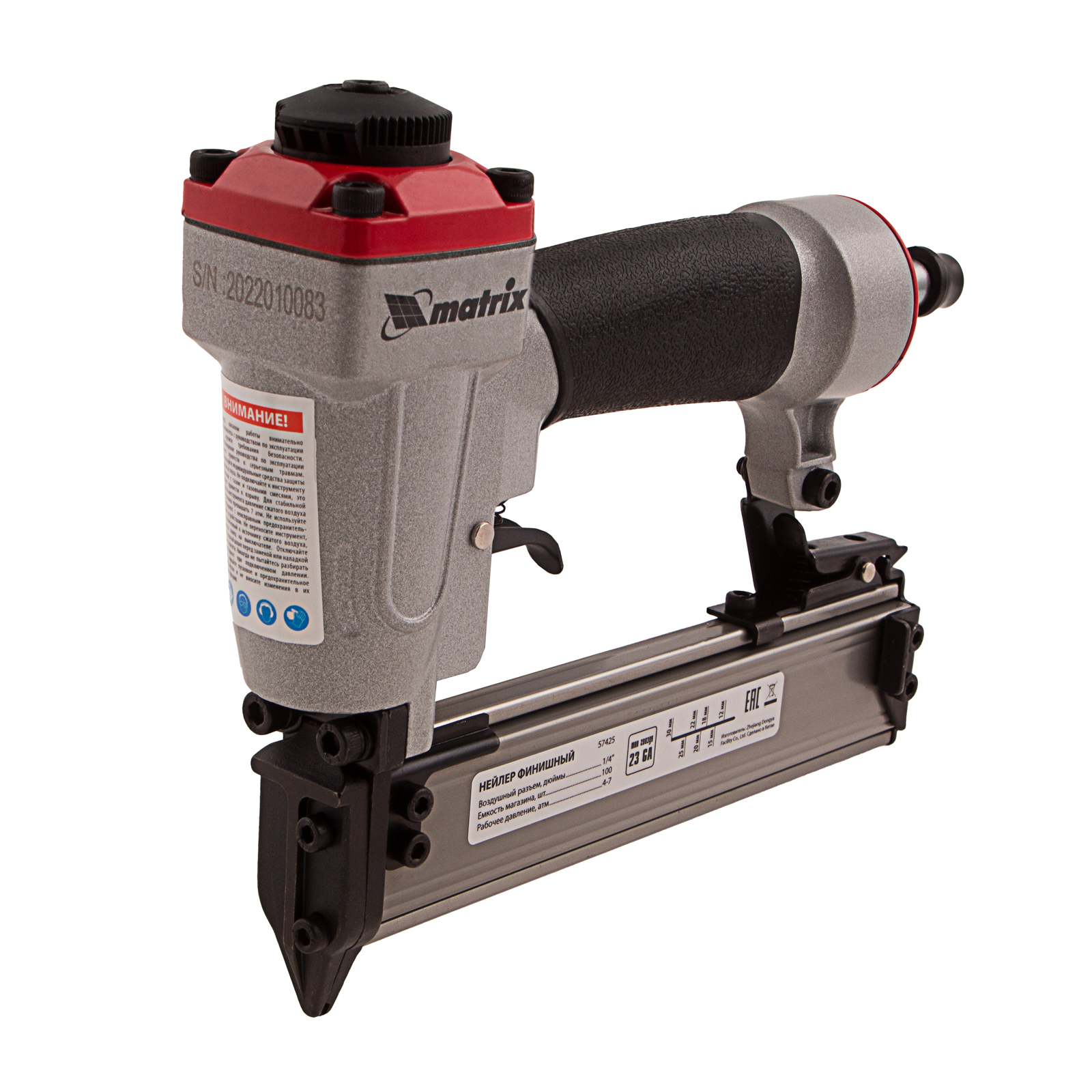 Нейлер финишный (шпилькозабивной пистолет) пневмат гвоздь 23GA диам. 0,64мм  длина 12-30 mm