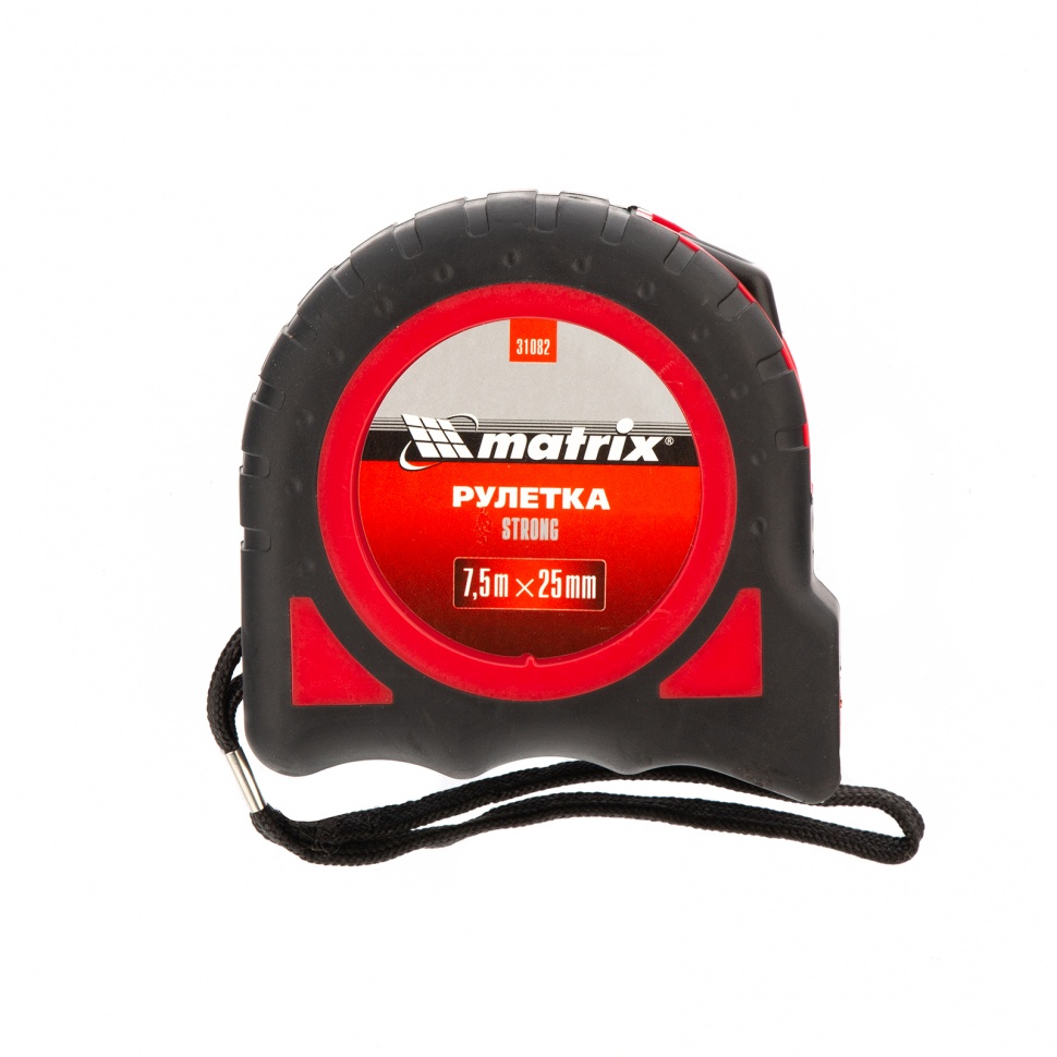 Рулетка Strong, 7,5м х 25 мм, обрезиненный корпус