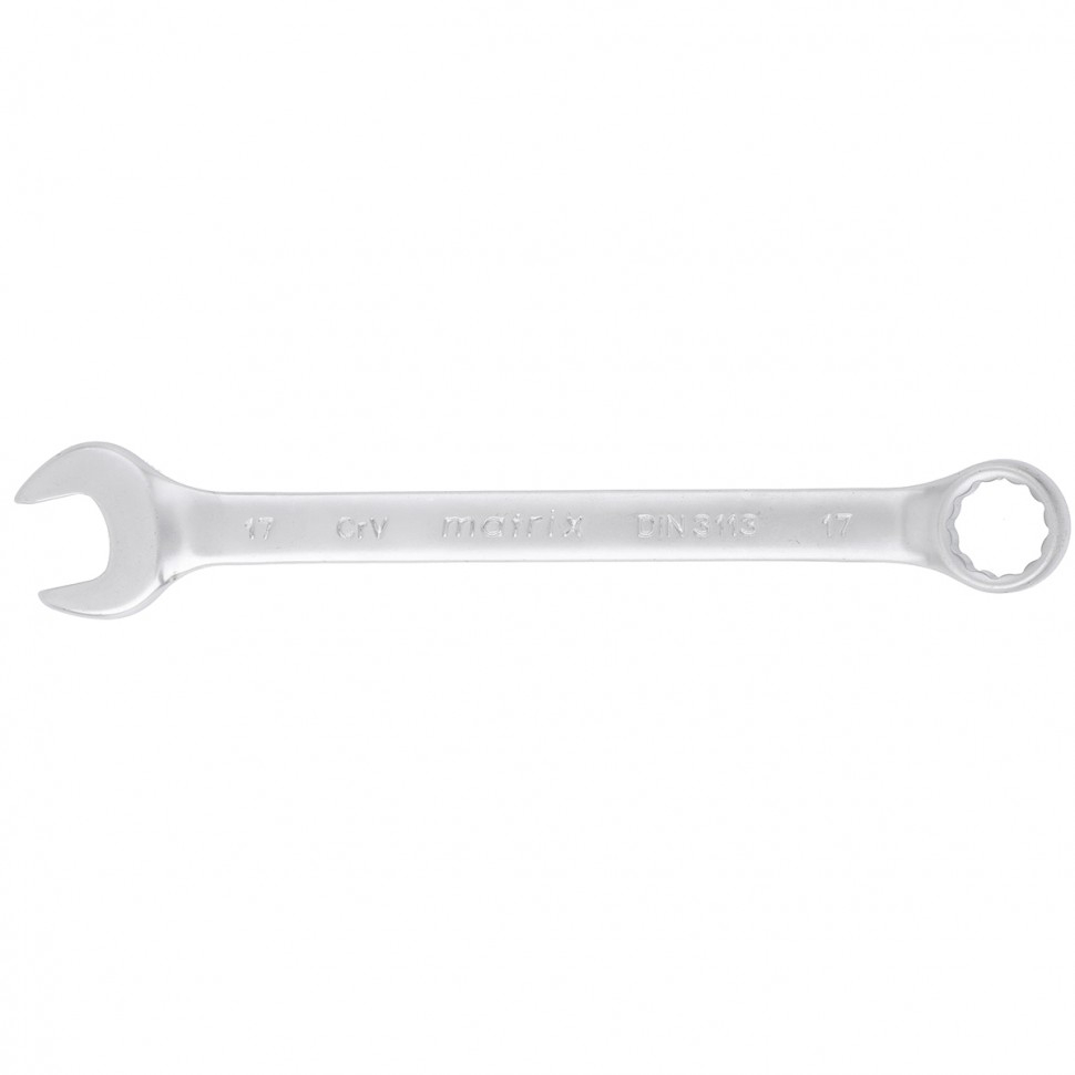 Ключ комбинированный, 17 мм, CrV, матовый хром