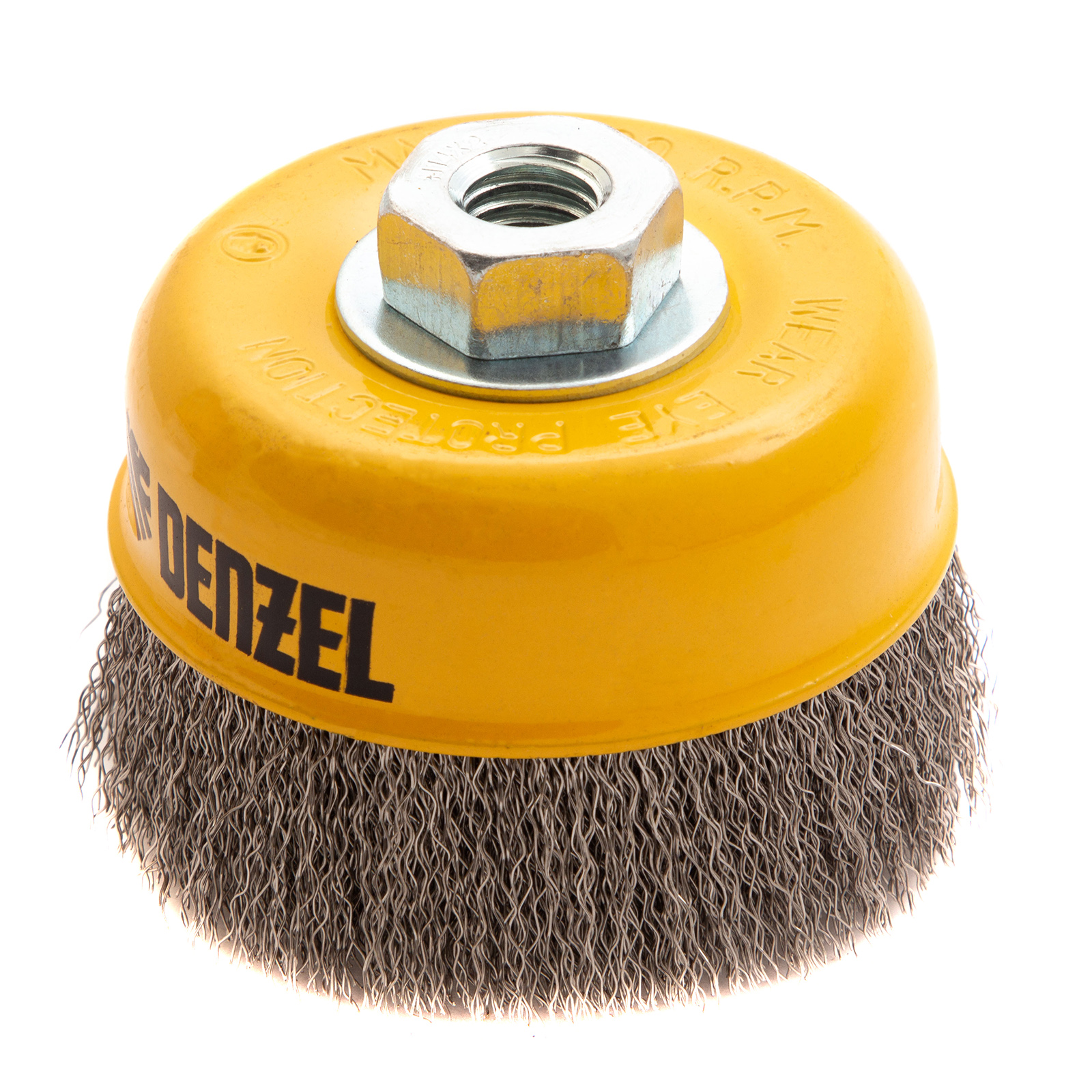 Щетка для УШМ, 100 мм, М14, Чашка, витая нержавеющая проволока 0,3 мм