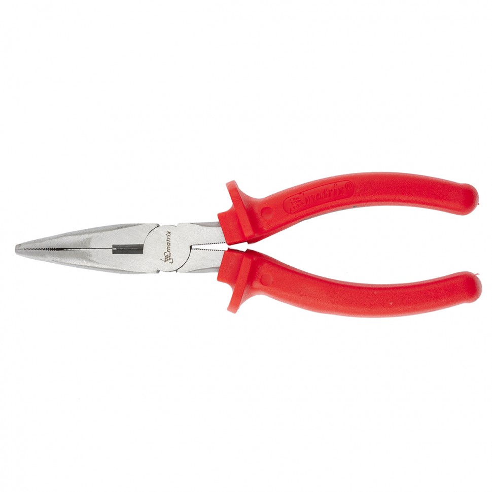 Длинногубцы Econom, 180 мм, изогнутые шлифованные, пластмассовые рукоятки