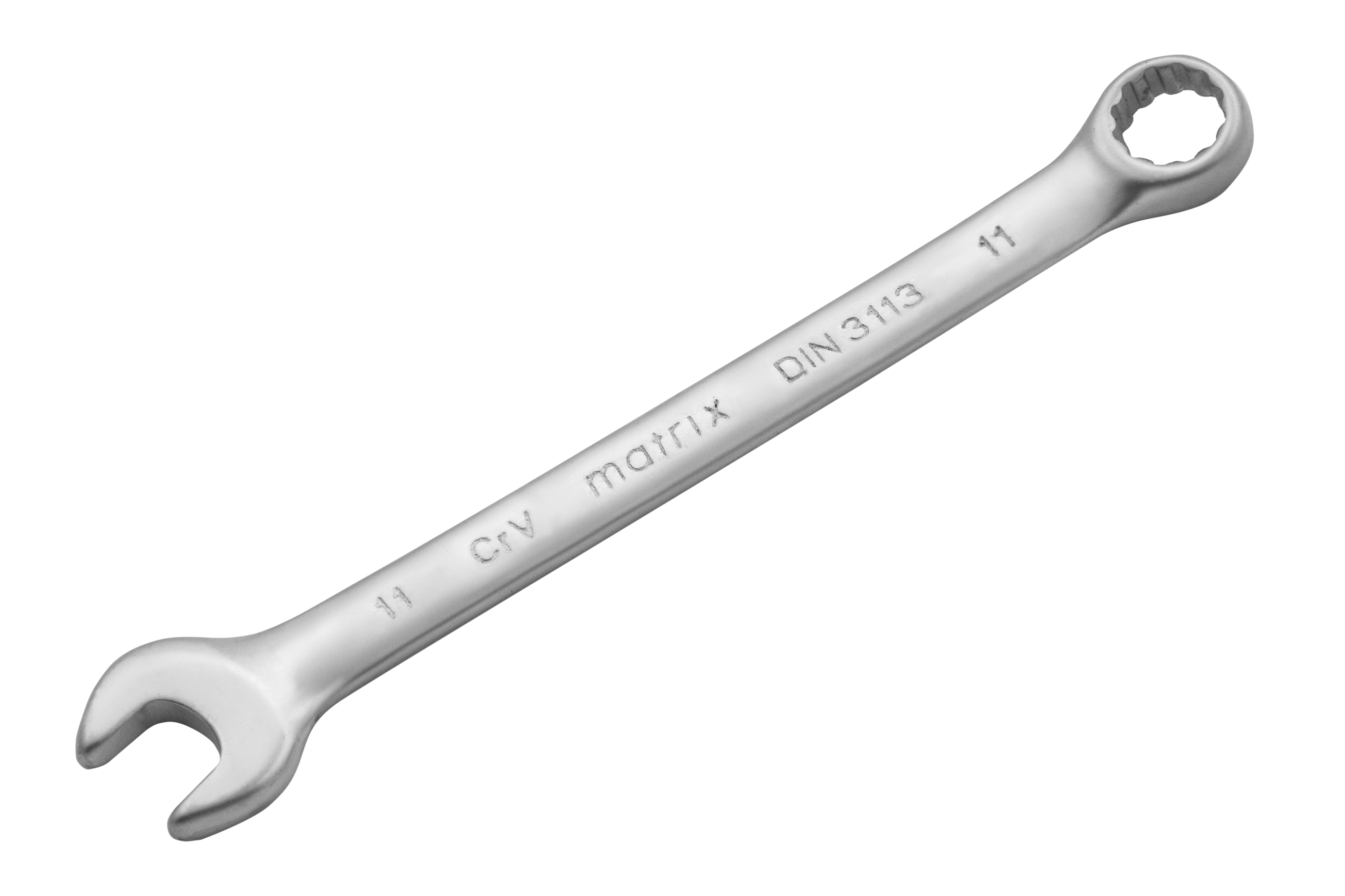 Ключ комбинированный, 11 мм, CrV, матовый хром