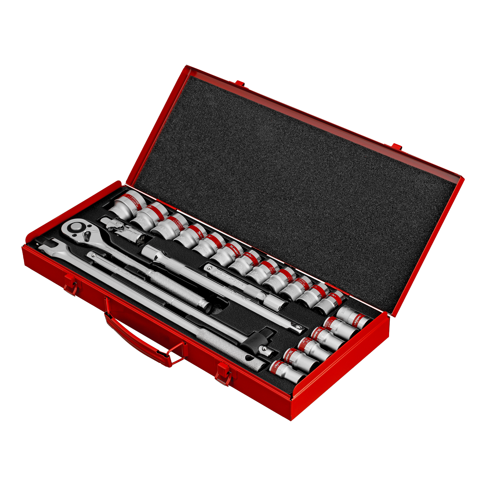 Набор торцевых головок с трещоткой 1/2', 24 предмета