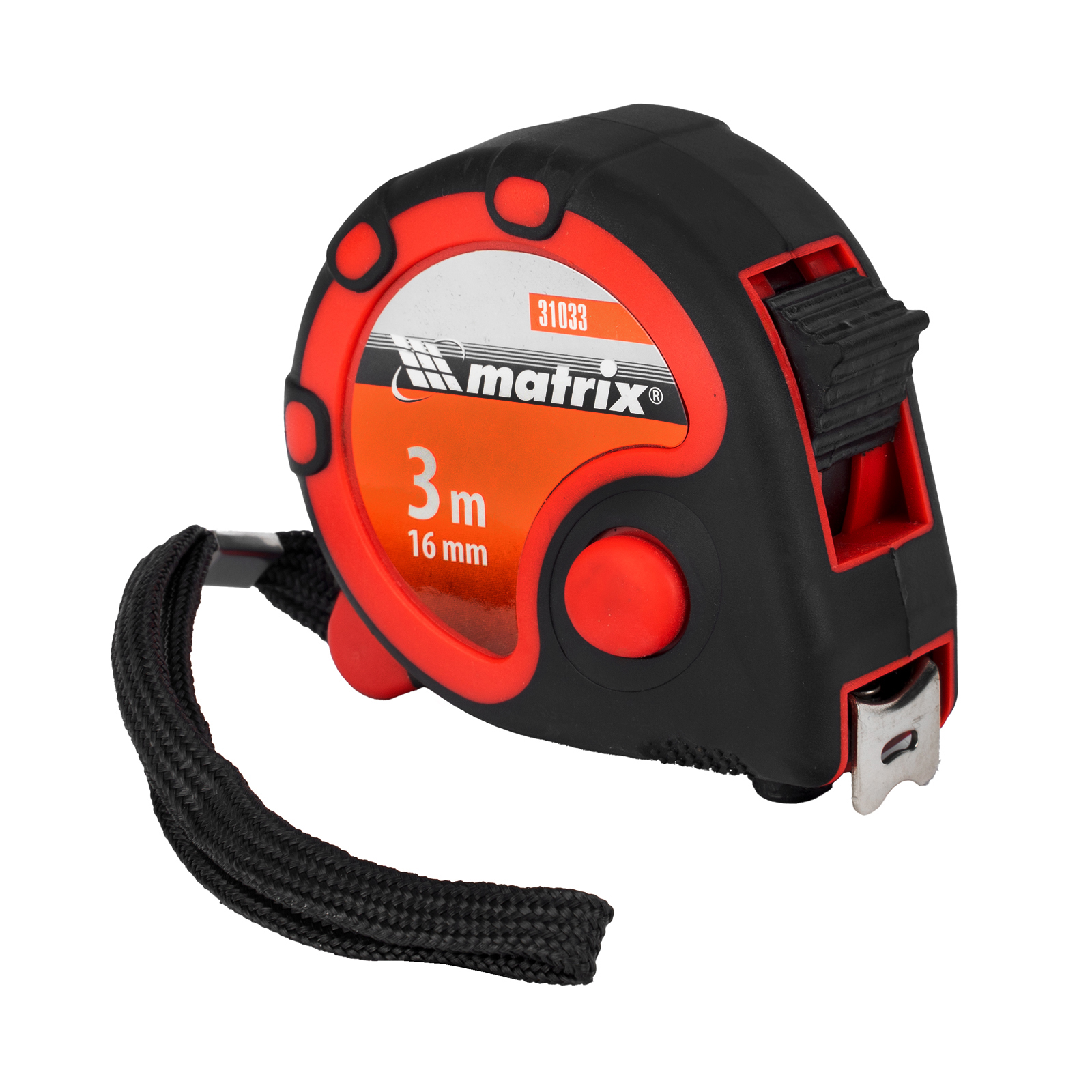 Рулетка Status 3 fixations, 3 м х 16 мм, двухкомпонентный корпус, 3 фиксации ленты