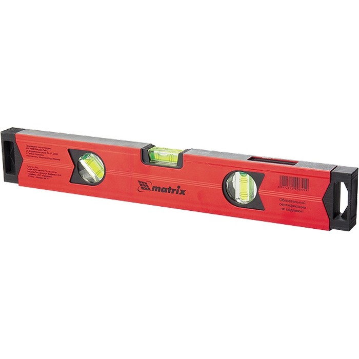 Уровень алюминиевый магнитный, 1000 мм, фрезерованный, 3 глазка (1 зеркальный), усиленный