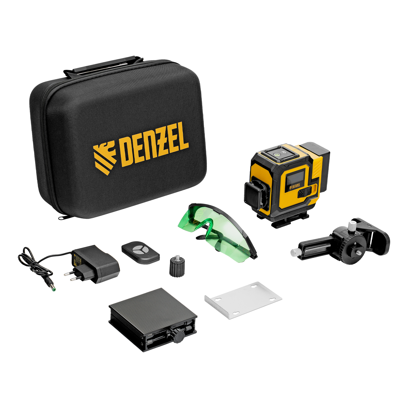 Лазерный уровень мультипризменный DLV-360-3C, 30 м, зеленый луч, Li-Ion 2,4 Aч, кейс