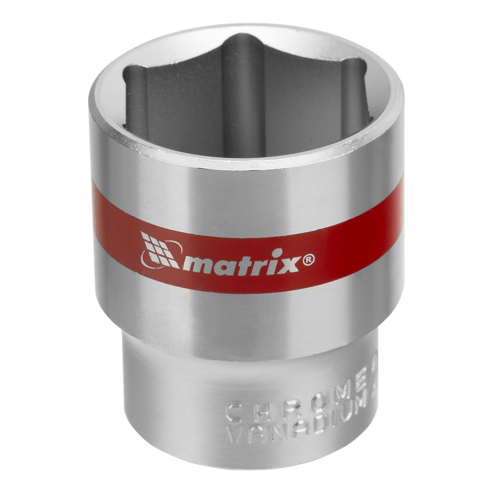 Головка торцевая, 27 мм, 6-гранная, CrV, под квадрат 1/2', хромированная