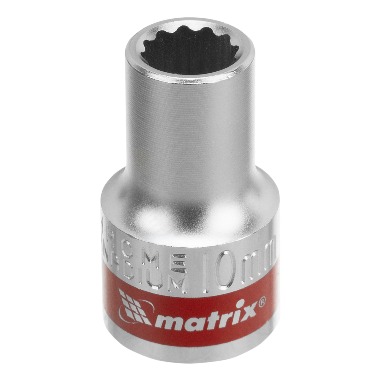 Головка торцевая, 10 мм, 12-гранная, CrV,под квадрат 1/2', хромированная