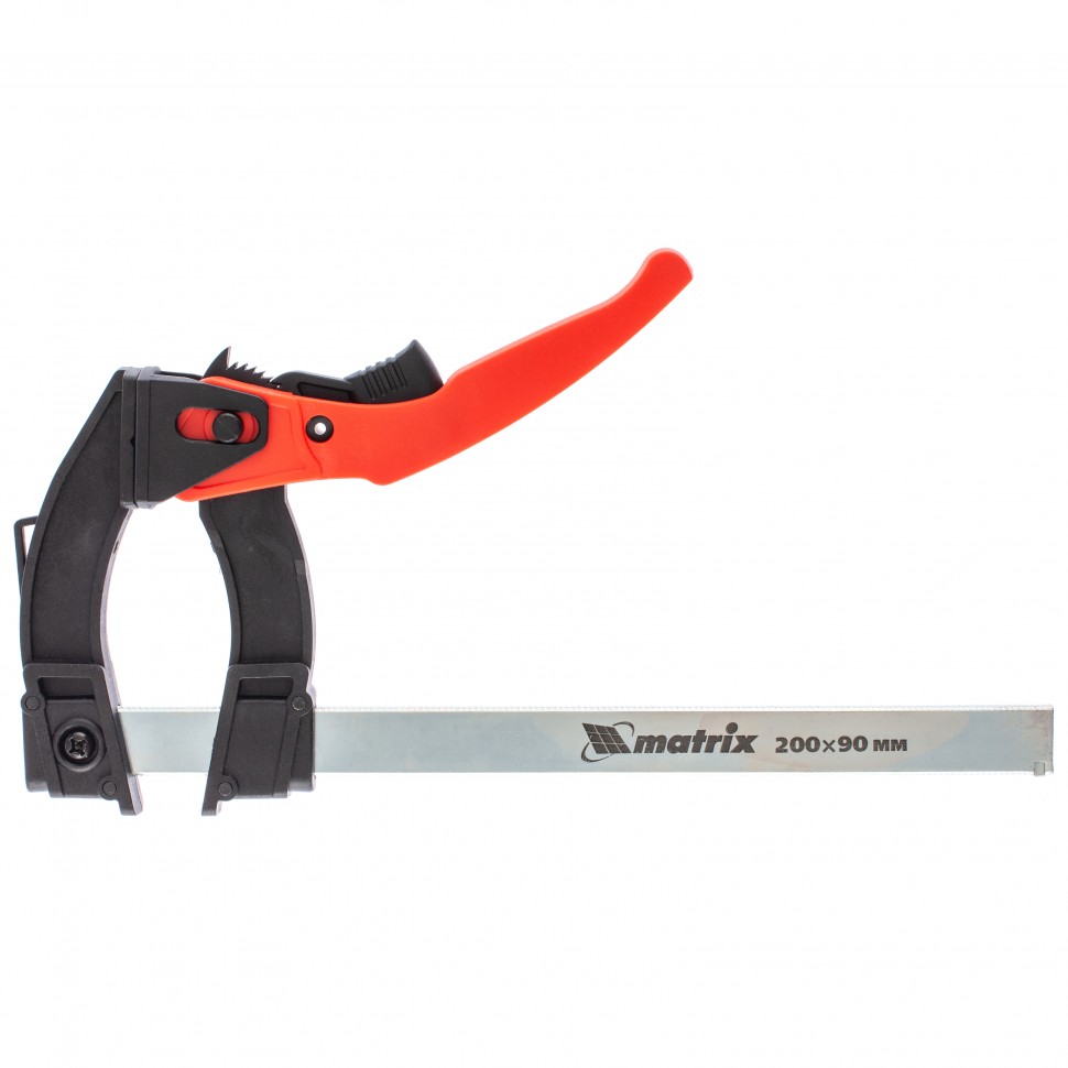 Струбцина реечная быстрозажимная,пл. корпус,рыч. храп. мех.,200х90х290 мм,штанга 5х20мм