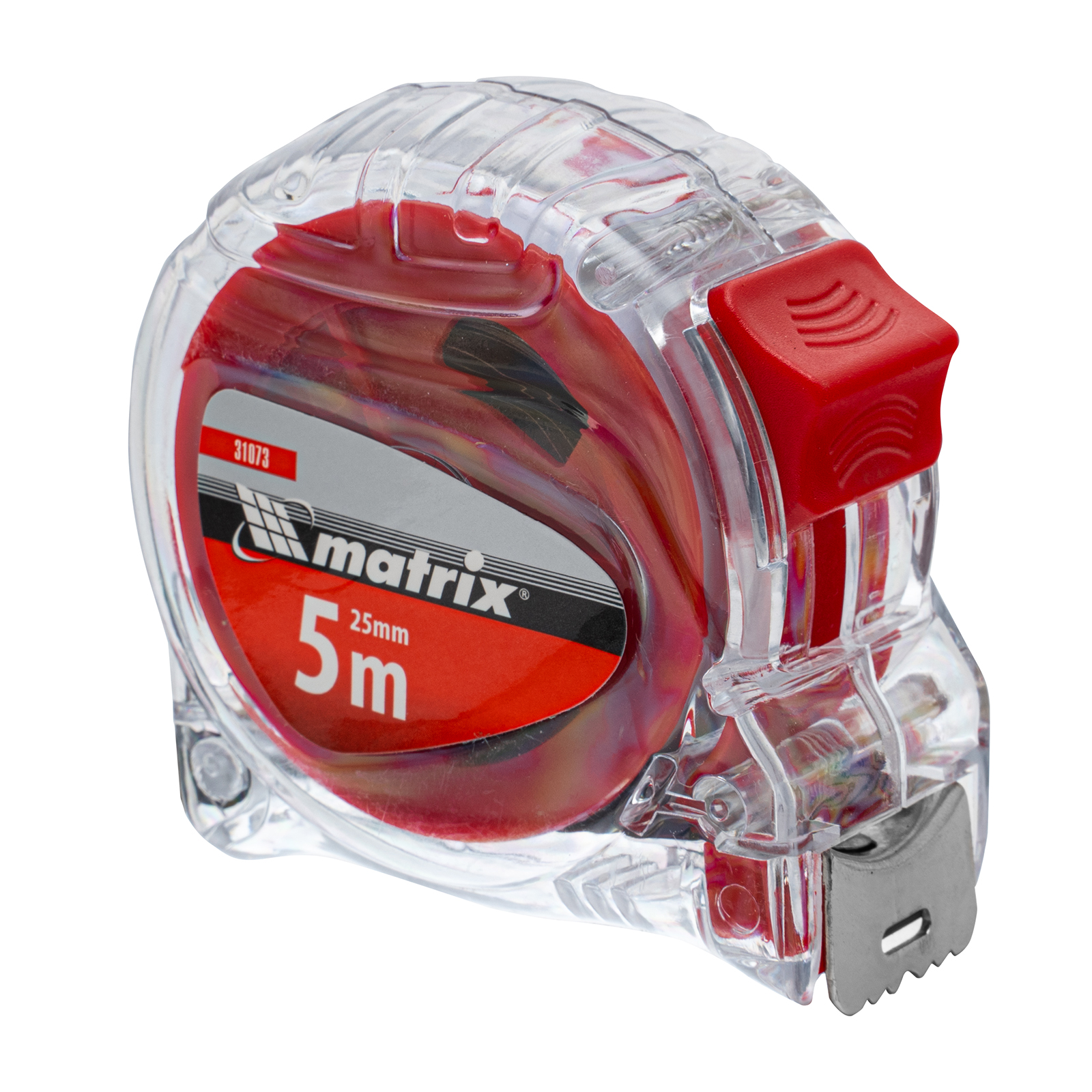 Рулетка Crystal, 5 м х 25 мм, корпус из поликарбоната