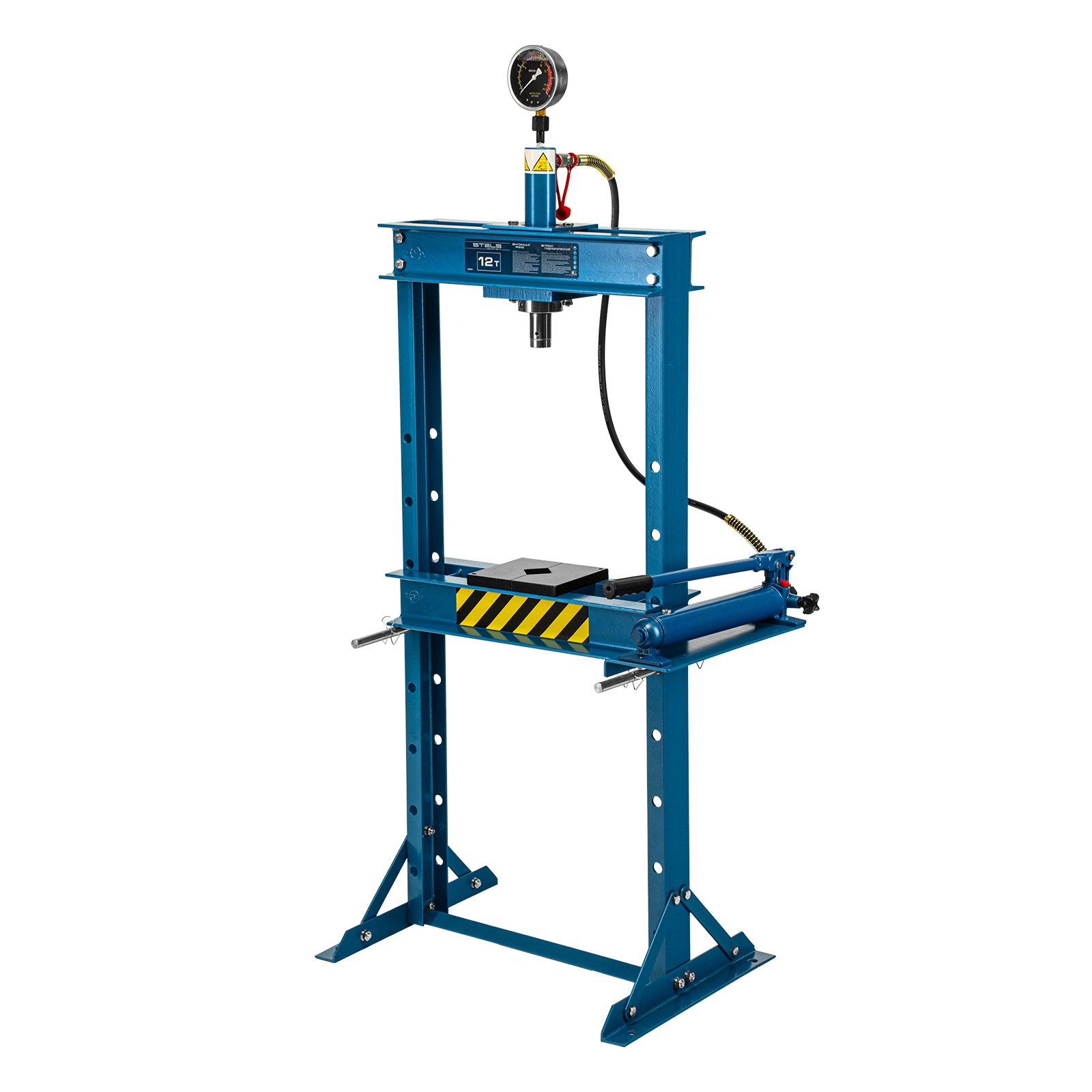 Пресс гидравлический с манометром, 12 т (комплект из 2 частей)