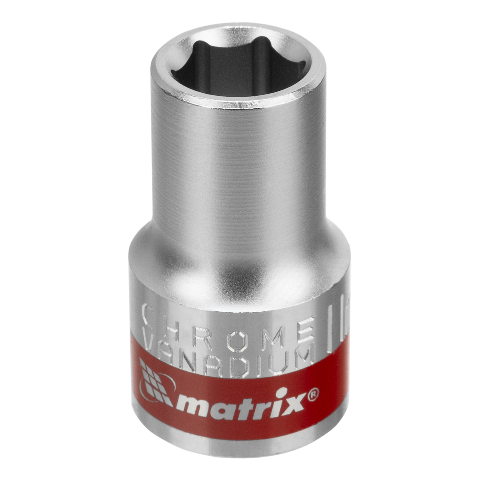 Головка торцевая, 11 мм, 6-гранная, CrV, под квадрат 1/2', хромированная